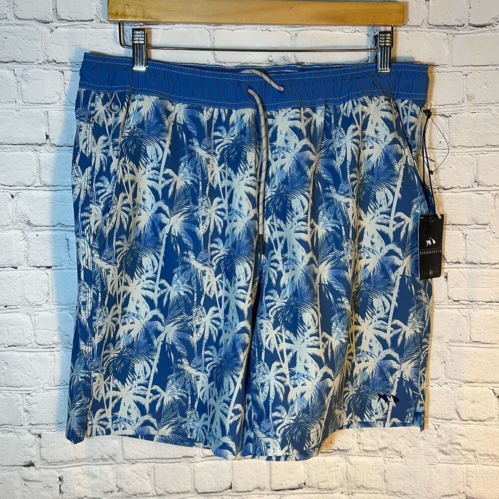 Fish Hippie Mens Volley Swim Trunks‎ 8” Sailor Swimwear Board Shorts size L NEW